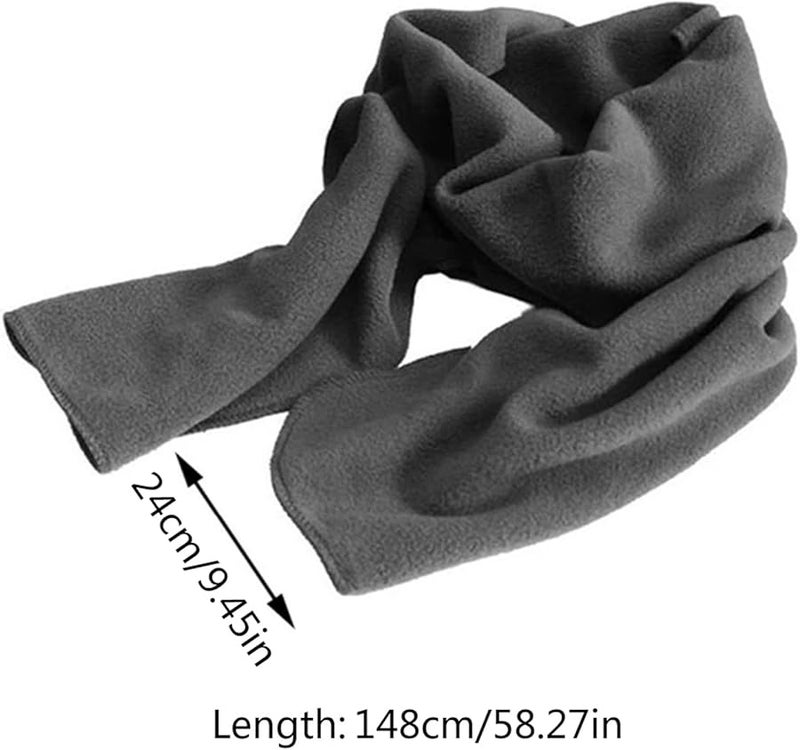 Navy Blue Fleece Scarf Soft Warm Lightweight Wrap for Women Men Autumn Winter - Image 2